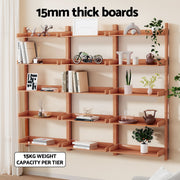 Artiss Bookshelf Floating Shelf CAPIZ Oak FUR-T-DSHELF-02-WD