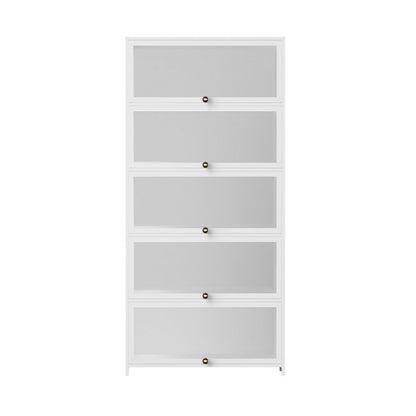 Artiss 5-Tier Display Cabinet Storage Bookshelf Clear Shelf White FUR-T-DSHELF-03-WH