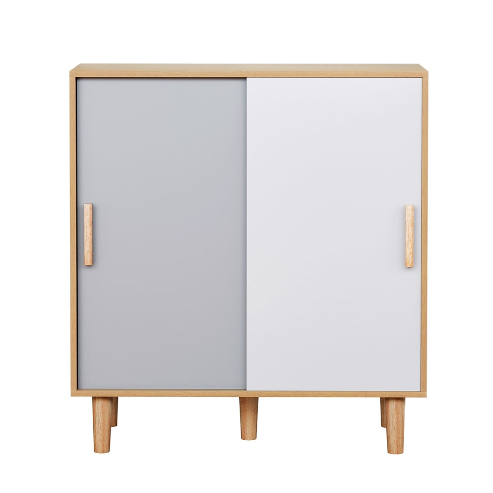 Artiss Shoe Cabinet 30 Pairs Sliding Doors FUR-T-SHOE-SLD01-WD-AB