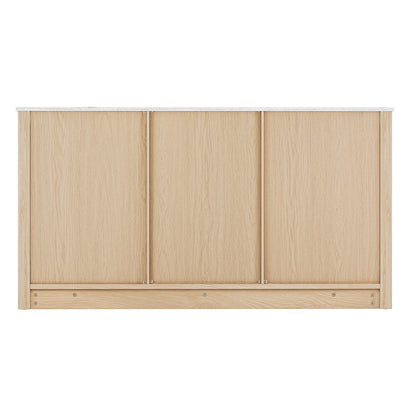 Artiss Buffet Sideboard Marble Style Tabletop - Pine FUR-T-SID-01-WD-ABC