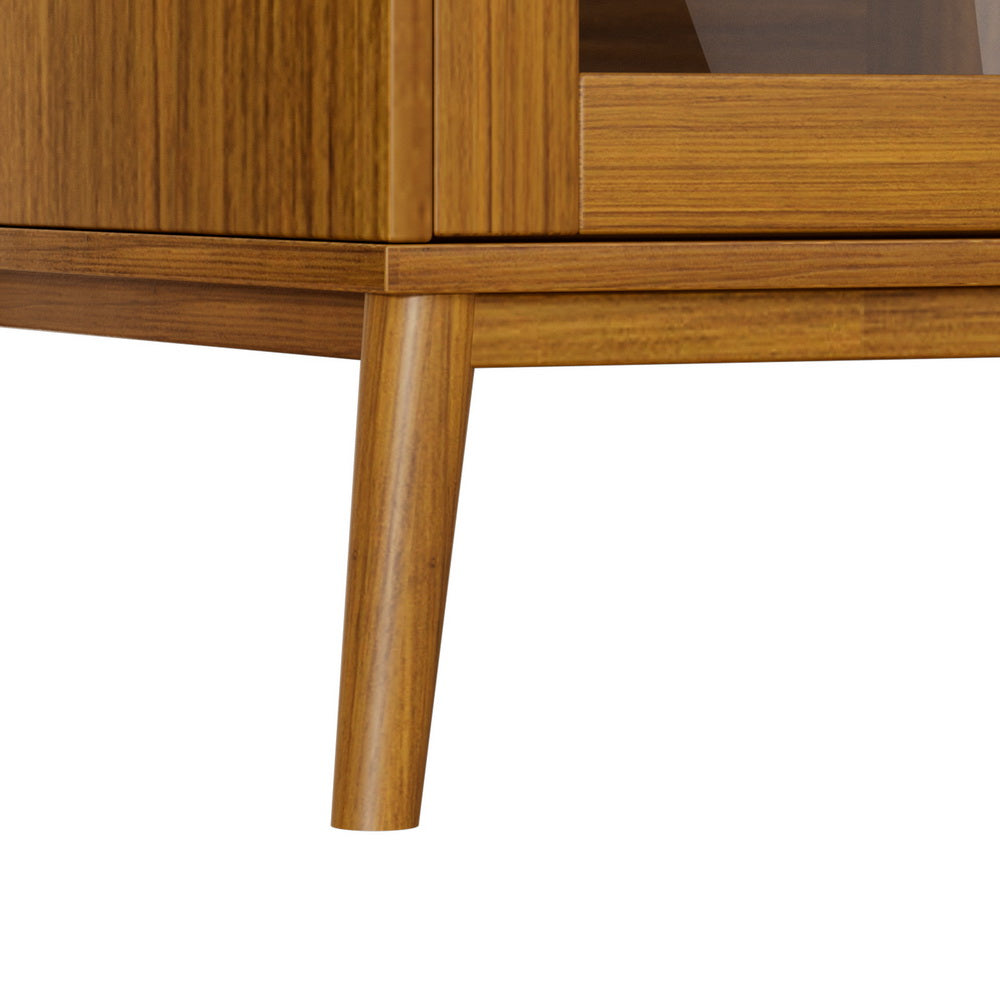 Artiss Buffet Sideboard Glass Doors - Oak FUR-T-SID-04-WD-ABC
