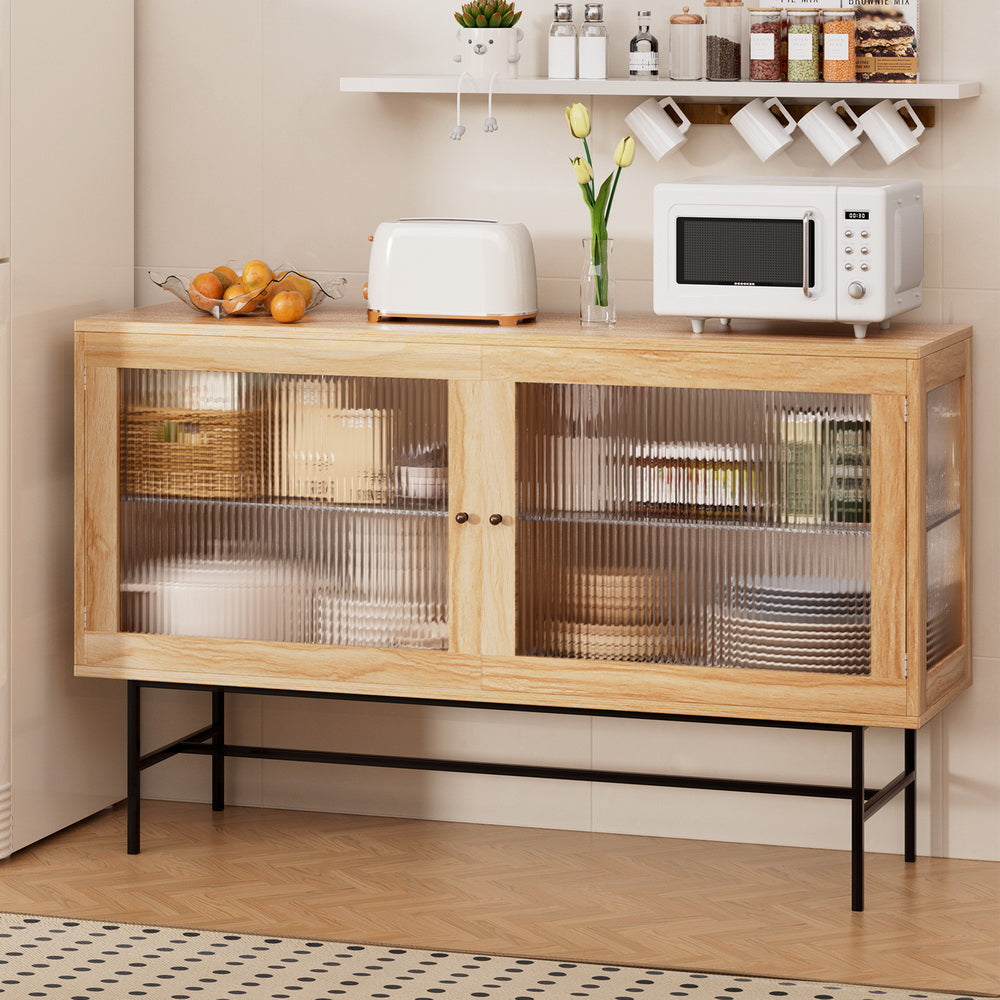 Artiss Buffet Sideboard Double Doors - Oak FUR-T-SID-05-WD-AB