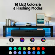 Artiss LED TV Unit & Coffee Table Set Storage Cabinet Black