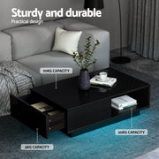 Artiss LED TV Unit & Coffee Table Set Storage Cabinet Black