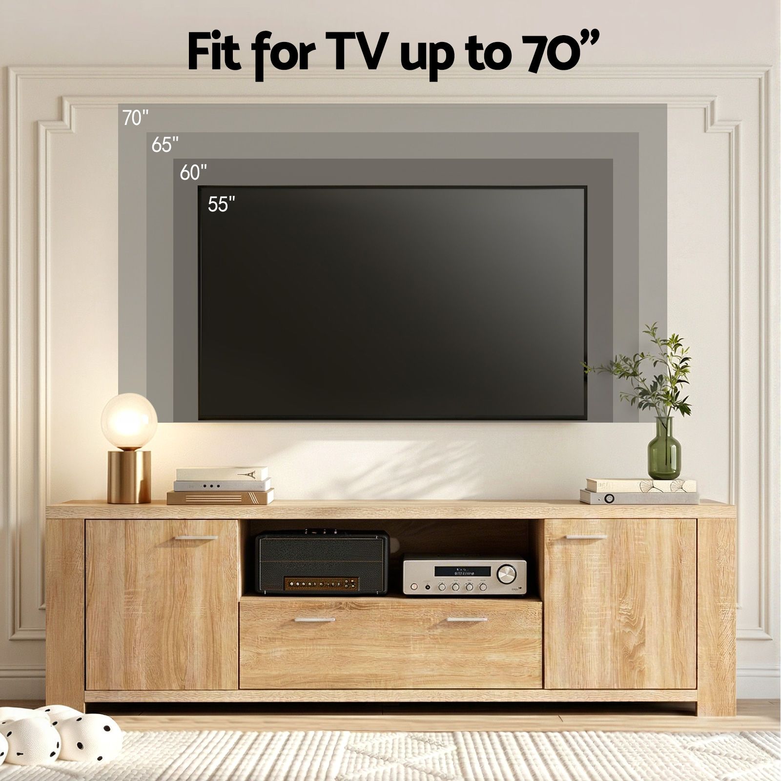 Artiss TV Unit & Coffee Table Set Storage Drawer Pine FUR-TV-COF02-WD