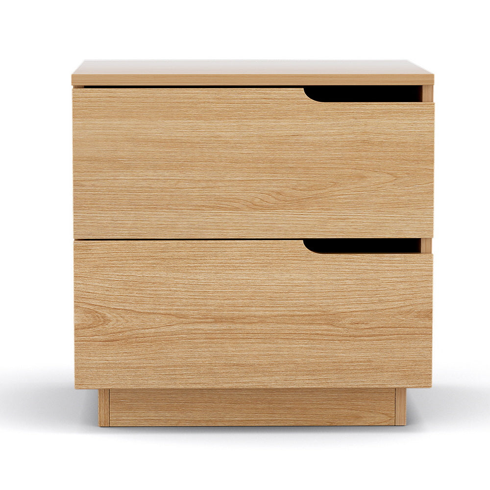 Artiss Bedside Table 2 Drawers Nightstand Pine FUR-U-BS-04-WD