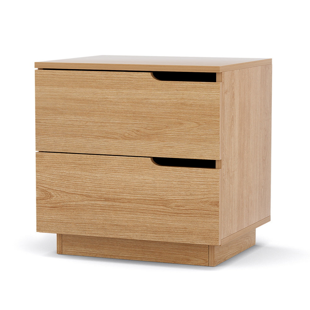 Artiss Bedside Table 2 Drawers Nightstand Pine FUR-U-BS-04-WD