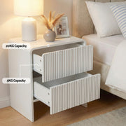 Artiss Bedside Table 2 Drawers - Beige FUR-U-BS-06-BG