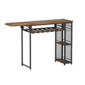 Artiss Industrial Bar Table with Wine Rack Built-in Cup Holder Extendable 140cm FUR-U-BTAB-4787-WAL