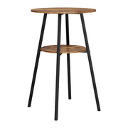 Artiss Industrial Bar Table with 2-Tier Organizer Weather-Resistant MDF Top Steel Frame FUR-U-BTAB-4788-WAL
