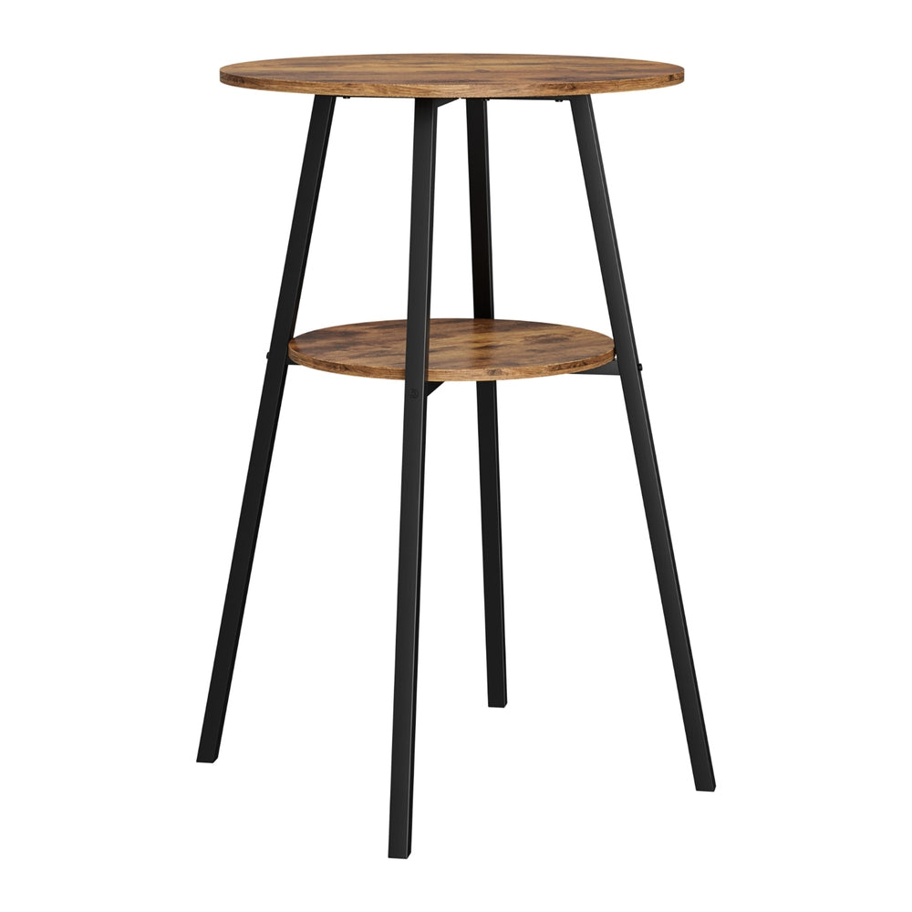 Artiss Industrial Bar Table with 2-Tier Organizer Weather-Resistant MDF Top Steel Frame FUR-U-BTAB-4788-WAL