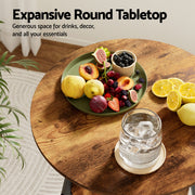 Artiss Industrial Bar Table with 2-Tier Organizer Weather-Resistant MDF Top Steel Frame FUR-U-BTAB-4788-WAL