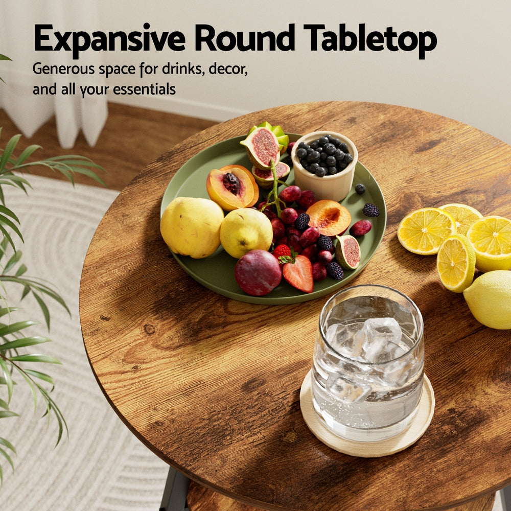 Artiss Industrial Bar Table with 2-Tier Organizer Weather-Resistant MDF Top Steel Frame FUR-U-BTAB-4788-WAL