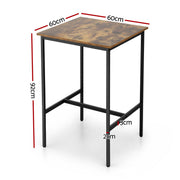 Artiss Bar Table Counter Kitchen Dining Desk Pub 60x92cm Vintage Metal Walnut FUR-U-BTAB-5006-WAL