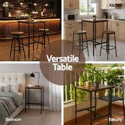Artiss Bar Table Counter Kitchen Dining Desk Pub 60x92cm Vintage Metal Walnut FUR-U-BTAB-5006-WAL
