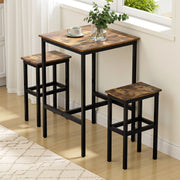 Artiss Bar Table Counter Kitchen Dining Desk Pub 60x92cm Vintage Metal Walnut FUR-U-BTAB-5006-WAL