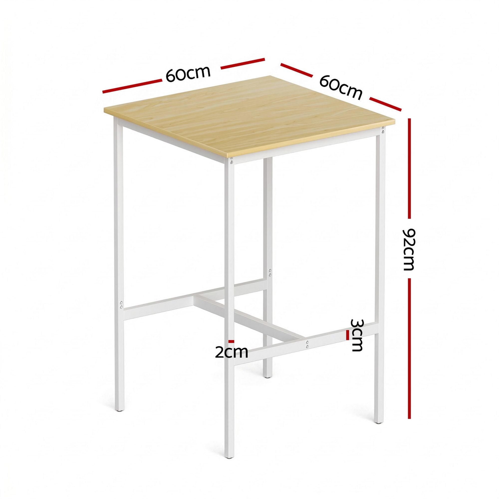 Artiss Bar Table Counter Height Kitchen High Dining Desk Pub 60x92cm Modern Pine FUR-U-BTAB-5006-WD