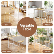 Artiss Bar Table Counter Height Kitchen High Dining Desk Pub 60x92cm Modern Pine FUR-U-BTAB-5006-WD