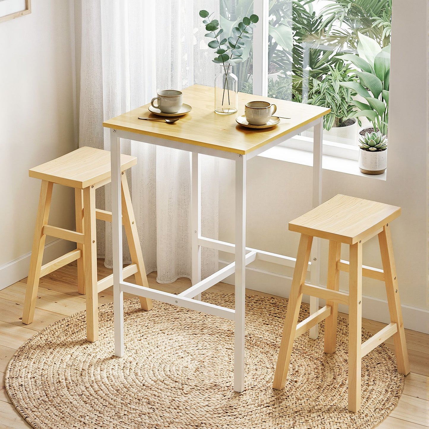 Artiss Bar Table Counter Height Kitchen High Dining Desk Pub 60x92cm Modern Pine FUR-U-BTAB-5006-WD