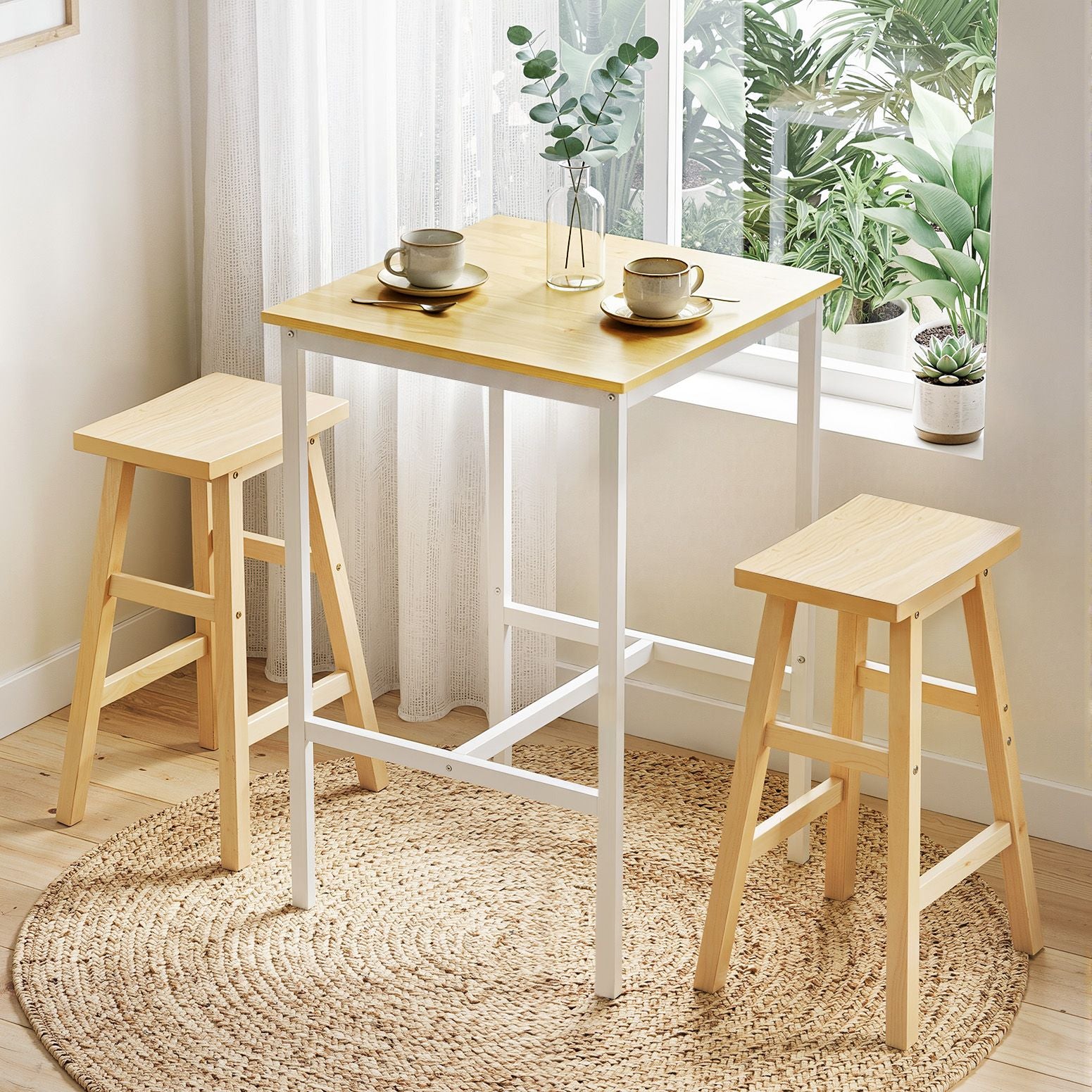 Artiss Bar Table Counter Height Kitchen High Dining Desk Pub 60x92cm Modern Pine FUR-U-BTAB-5006-WD