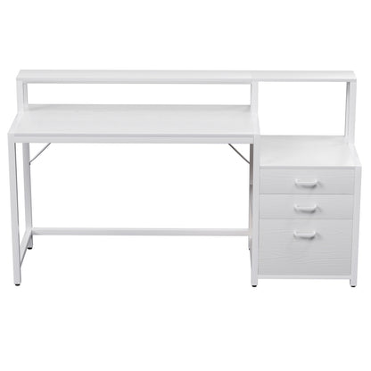 Artiss Computer Desk Home Office Study Table Desks w/Drawers Open Shelf White 160CM FUR-U-CD-MET160-WH-AB