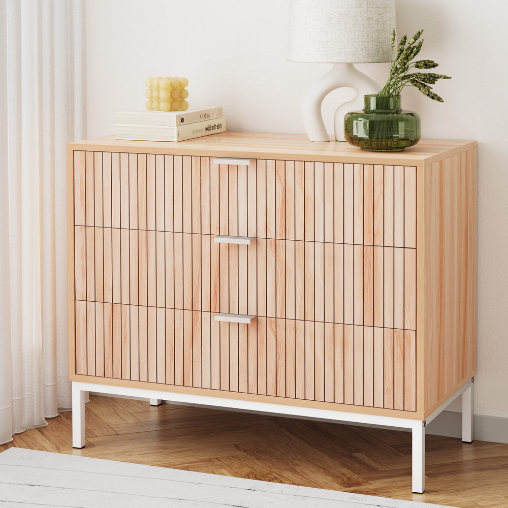 Artiss 3 Chest of Drawers - LURA Pine FUR-U-CDR-02-WD