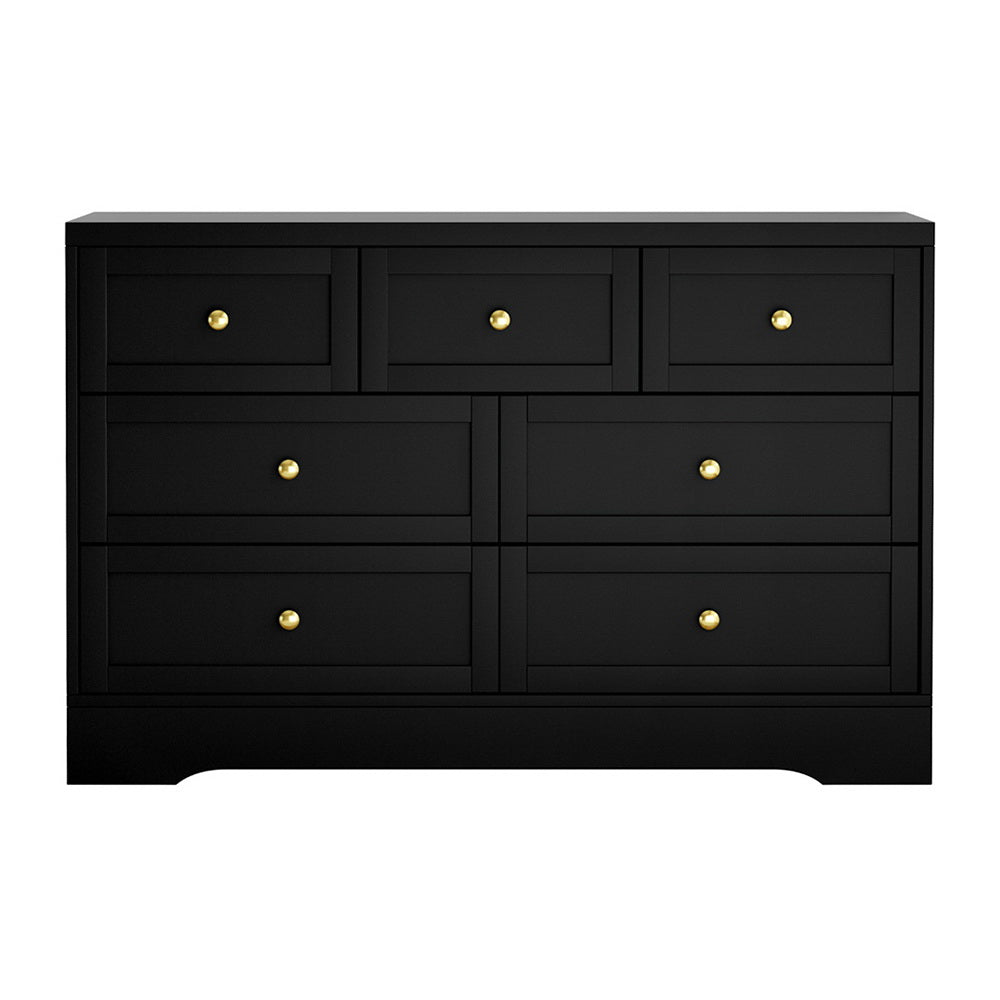 Artiss 7 Chest of Drawers Dresser Table Black FUR-U-CDR-03-BK-AB