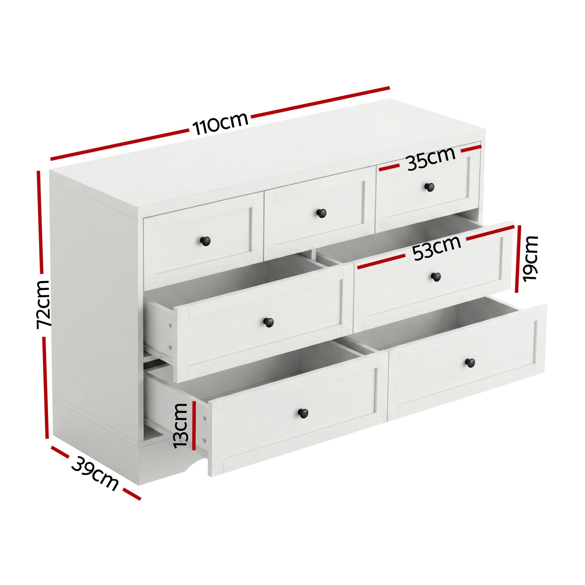 Artiss 7 Chest of Drawers Dresser Table White FUR-U-CDR-03-WH-AB