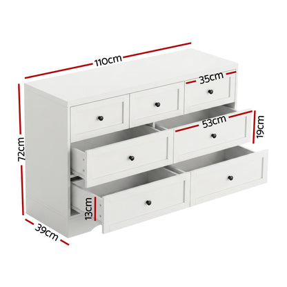 Artiss 7 Chest of Drawers Dresser Table White FUR-U-CDR-03-WH-AB