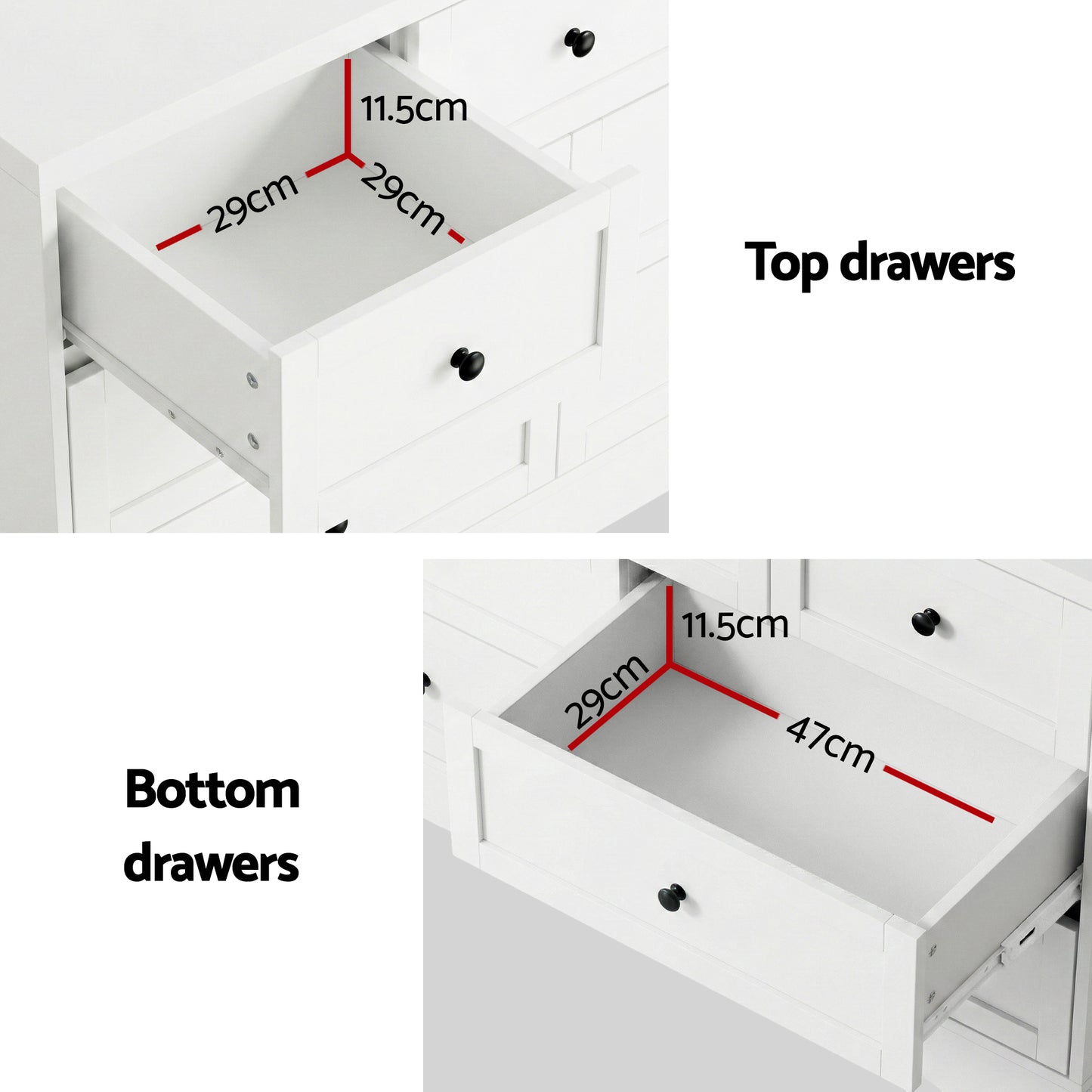 Artiss 7 Chest of Drawers Dresser Table White FUR-U-CDR-03-WH-AB