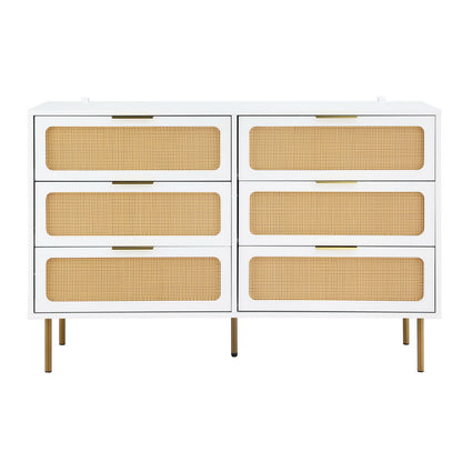 Artiss Chest of 6 Drawers Lowboy Cabinet White FUR-U-CDR-04-RAT-WH-AB