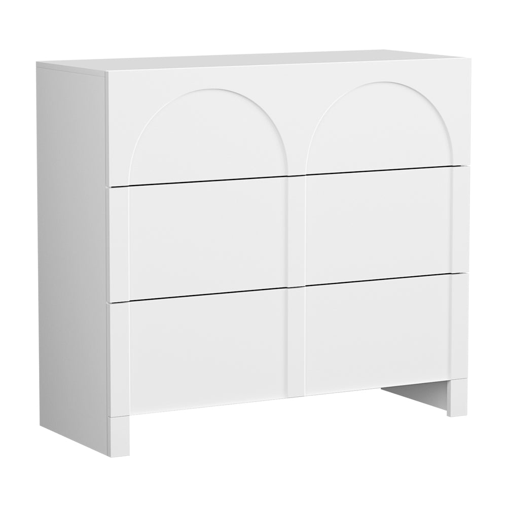 Artiss 3 Chest of Drawers Lowboy Dresser Cabinet White FUR-U-CDR-05-WH-AB