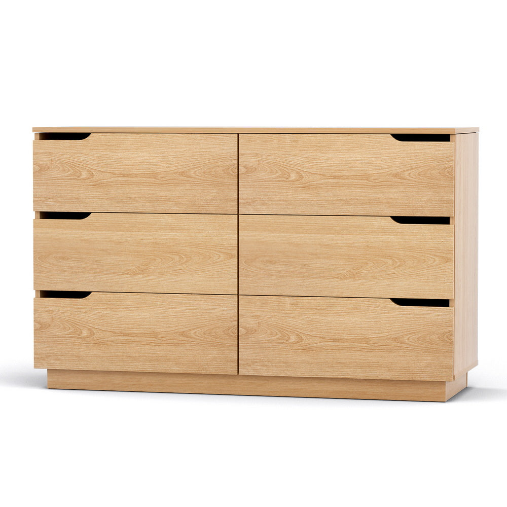Artiss 6 Chest of Drawers Dresser Table Pine FUR-U-CDR-06-WD-AB