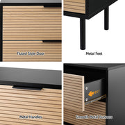 Artiss 6 Chest of Drawers Dresser Table Black&Pine FUR-U-CDR-07-BKWD-AB