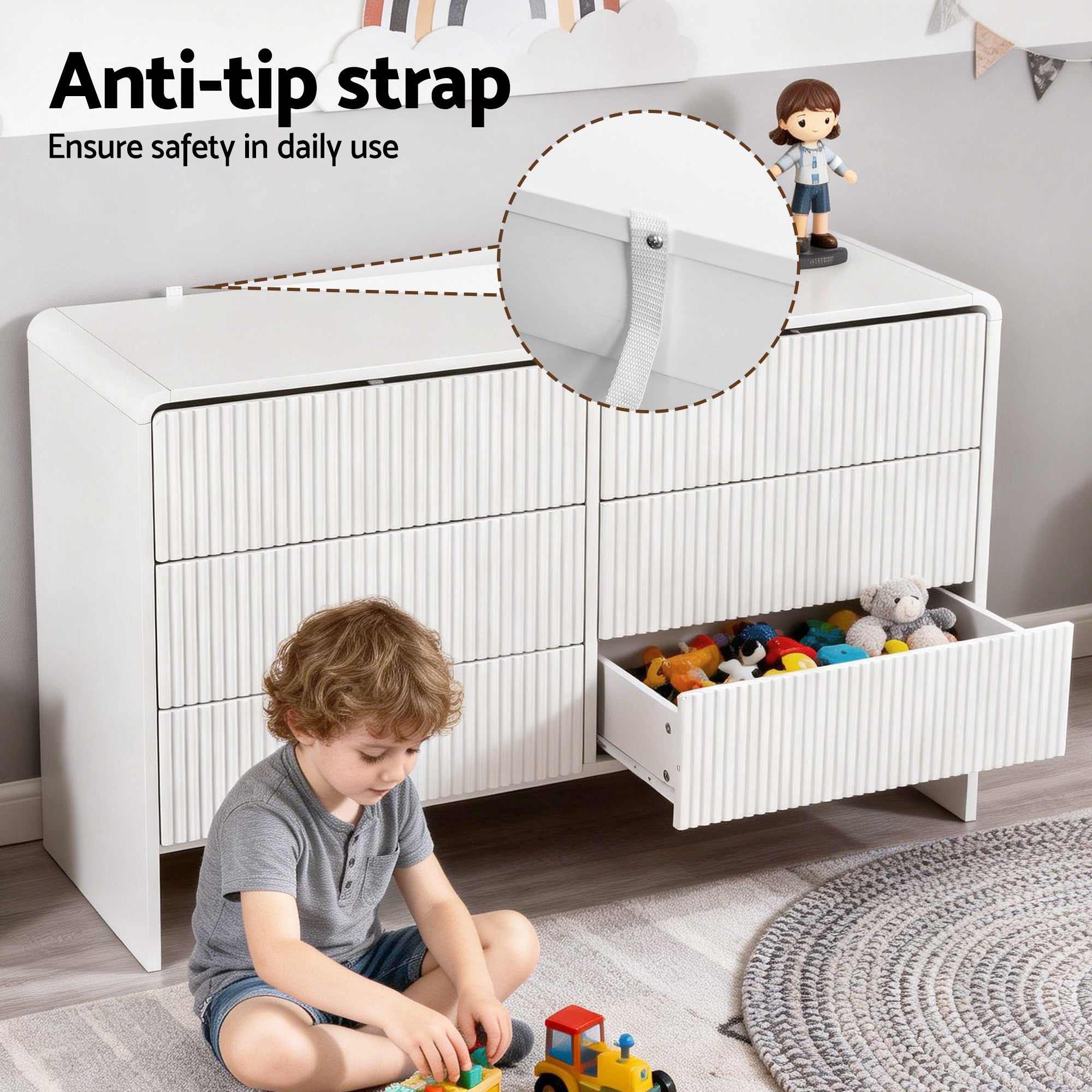 Artiss 6 Chest of Drawers Dresser Cabinet Beige FUR-U-CDR-08-BG-AB