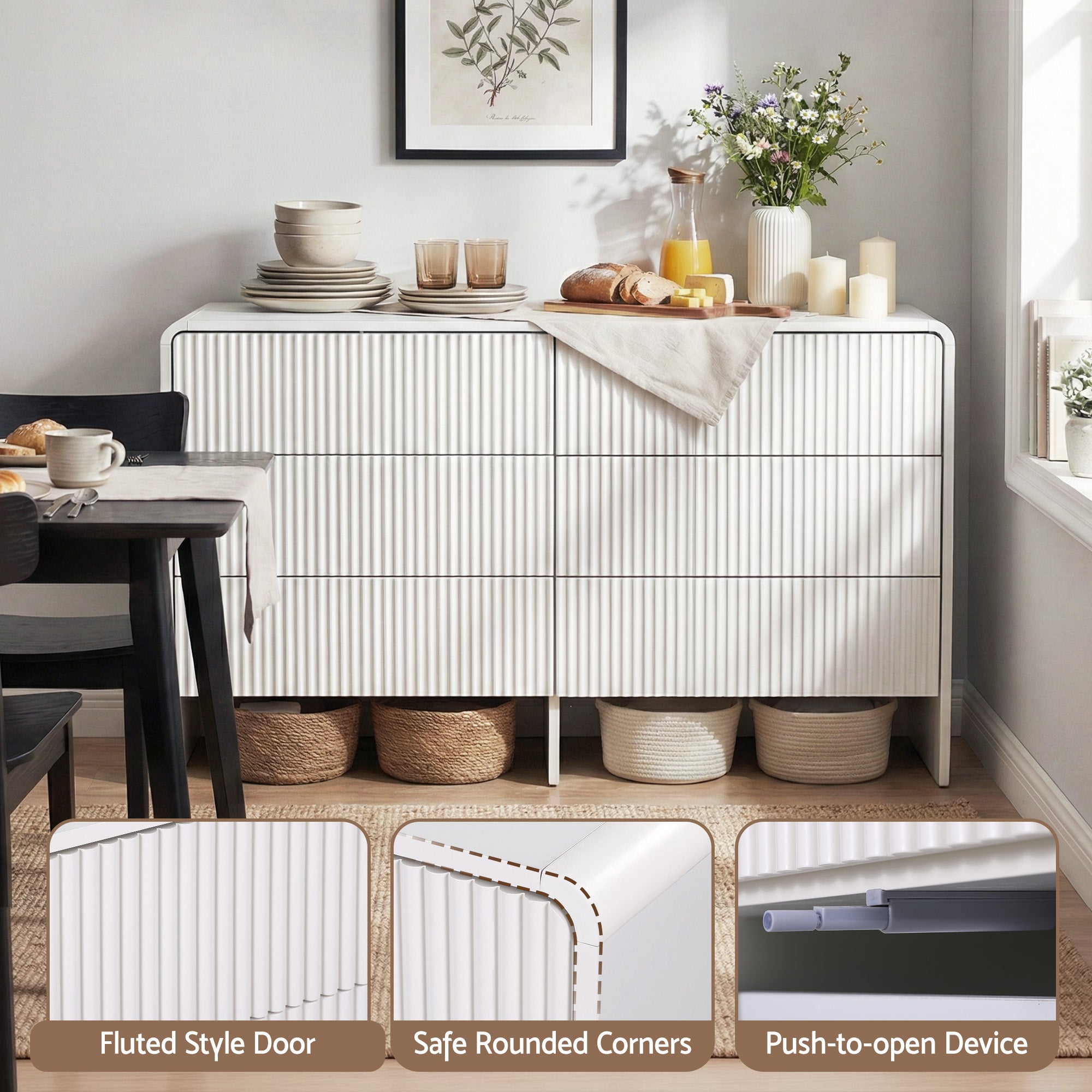 Artiss 6 Chest of Drawers Dresser Cabinet Beige FUR-U-CDR-08-BG-AB