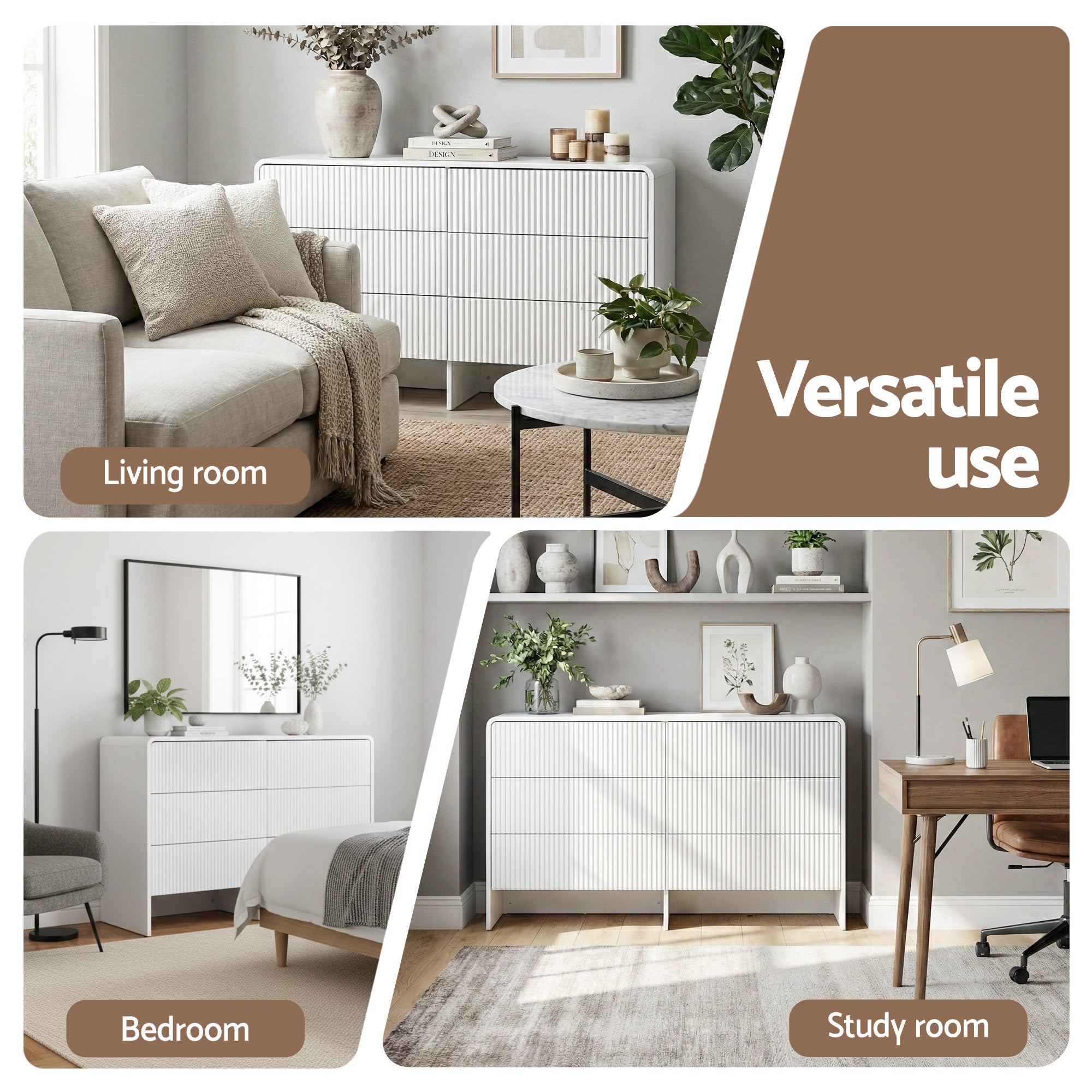 Artiss 6 Chest of Drawers Dresser Cabinet Beige FUR-U-CDR-08-BG-AB