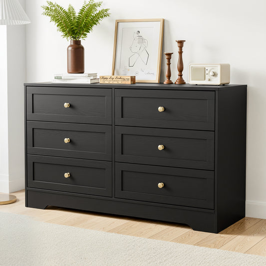 Artiss 6 Chest of Drawers Tallboy Cabinet - LEIF Black FUR-U-CDR-6D-BK-AB