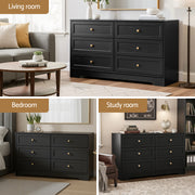 Artiss 6 Chest of Drawers Tallboy Cabinet - LEIF Black FUR-U-CDR-6D-BK-AB
