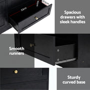 Artiss 6 Chest of Drawers Tallboy Cabinet - LEIF Black FUR-U-CDR-6D-BK-AB