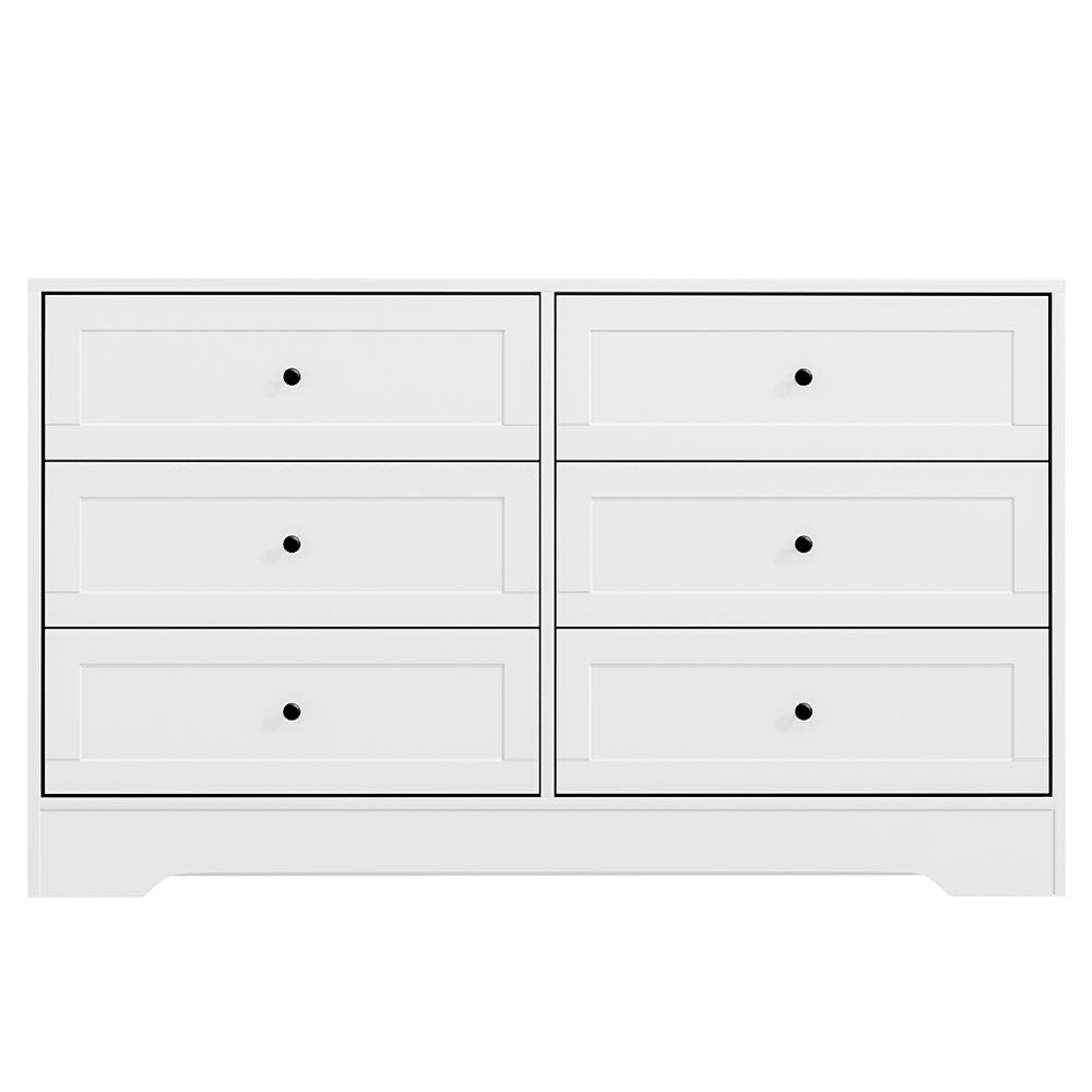 Artiss 6 Chest of Drawers - LEIF White FUR-U-CDR-6D-WH-AB