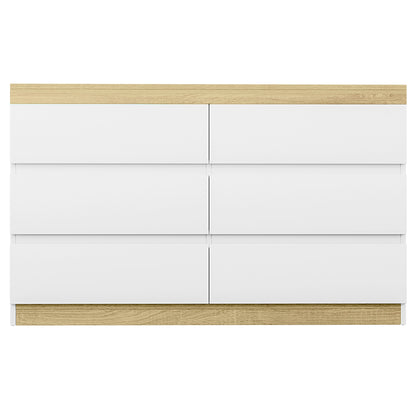 Artiss 6 Chest of Drawers Cabinet Dresser Table Tallboy Storage Bedroom White FUR-U-CDR-6D-WHWD-AB