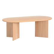 Artiss Coffee Table Oval 110CM Pine Alva FUR-U-COF-01-WD