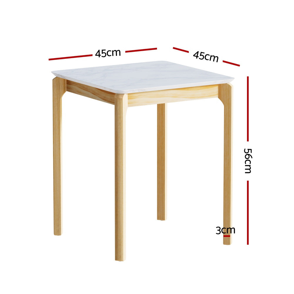 Artiss Coffee Table Marble Effect Square FUR-U-COF-07-MB