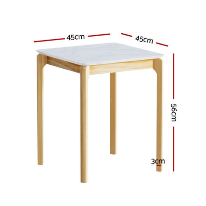 Artiss Coffee Table Marble Effect Square FUR-U-COF-07-MB