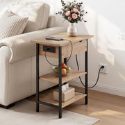 Artiss Coffee Table Side Bedside End Table Charging Station Flip-Top Storage 60cm Wood FUR-U-COF-10-WD