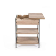 Artiss Coffee Table Side Bedside End Table Charging Station Flip-Top Storage 60cm Wood FUR-U-COF-10-WD