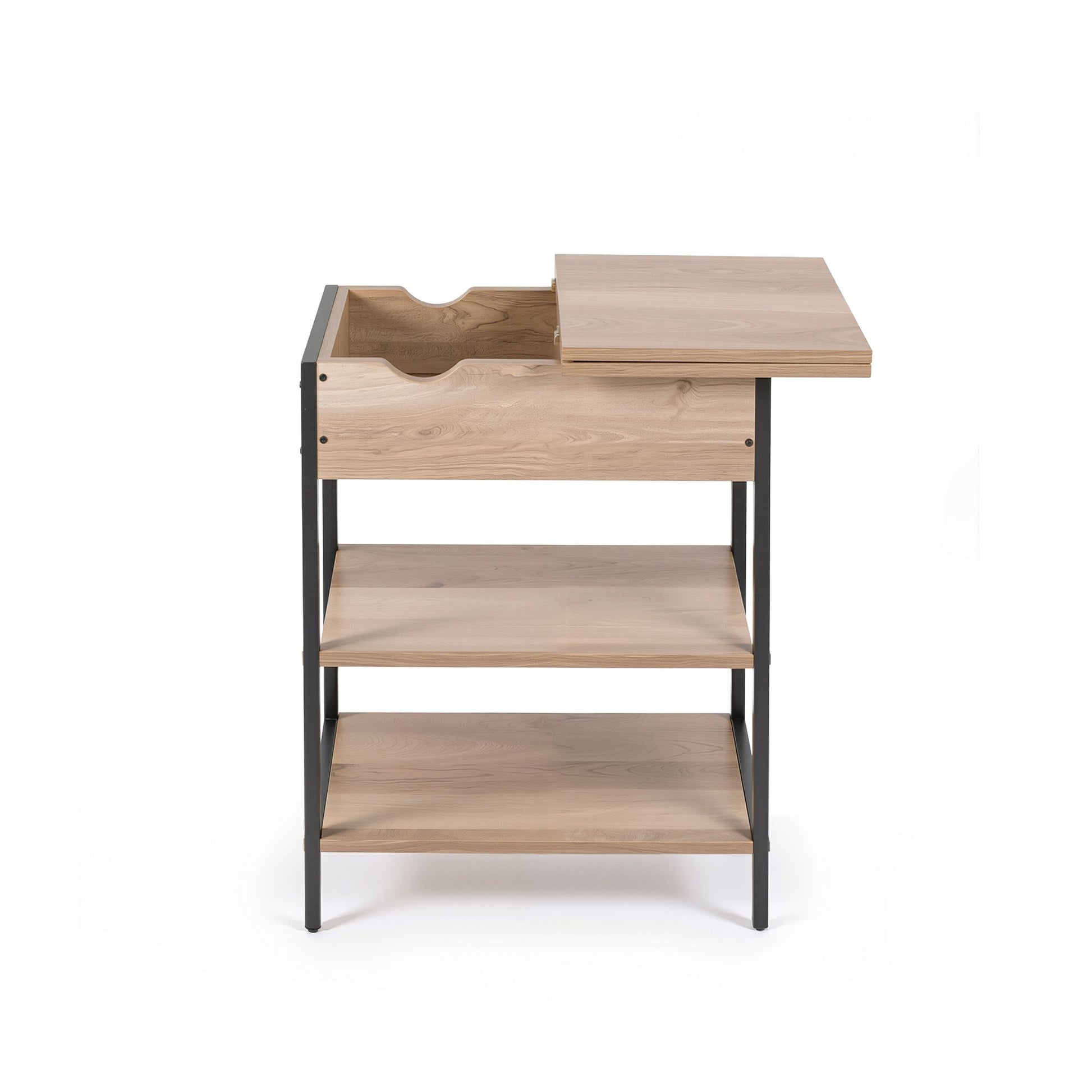 Artiss Coffee Table Side Bedside End Table Charging Station Flip-Top Storage 60cm Wood FUR-U-COF-10-WD