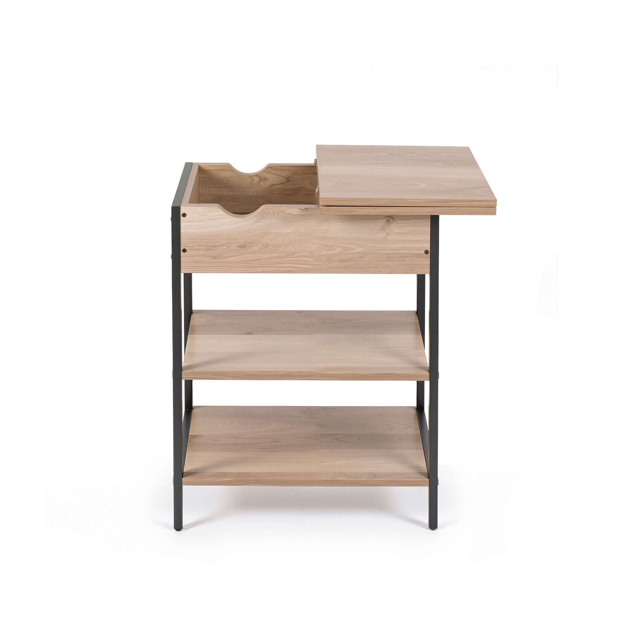 Artiss Coffee Table Side Bedside End Table Charging Station Flip-Top Storage 60cm Wood FUR-U-COF-10-WD