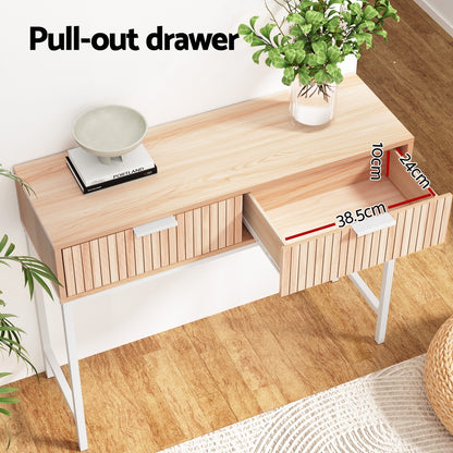 Artiss Console Table 2 Drawers 92CM FUR-U-CST-01-WDWH